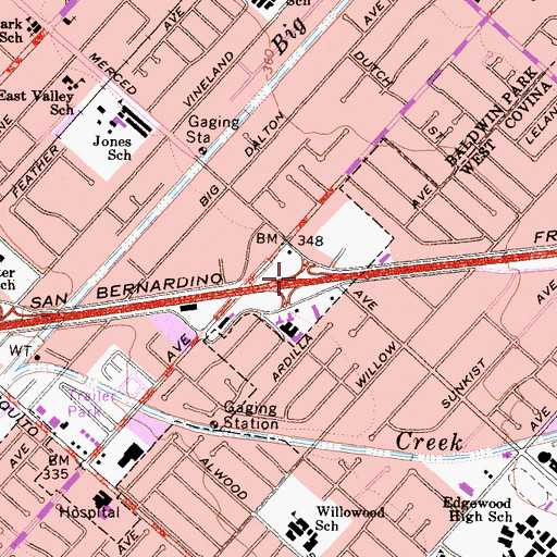 Topographic Map of Exit 33, CA