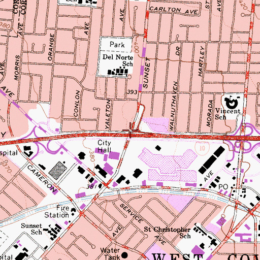 Topographic Map of Exit 34B, CA