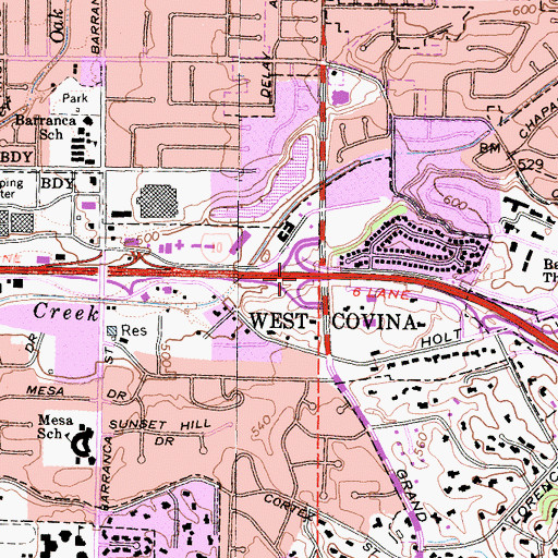 Topographic Map of Exit 38A, CA
