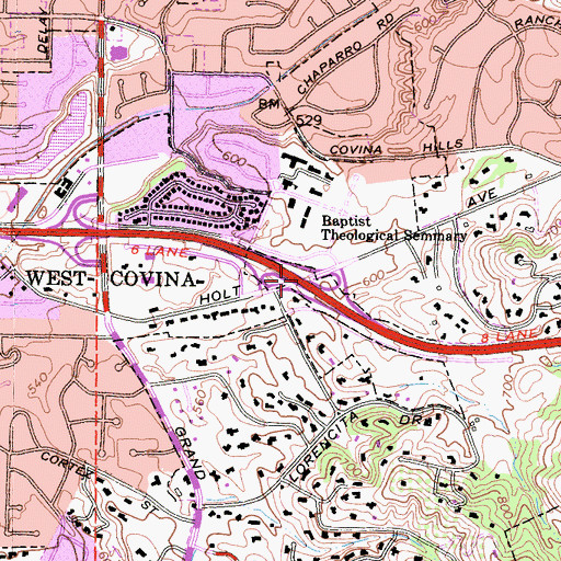 Topographic Map of Exit 38B, CA