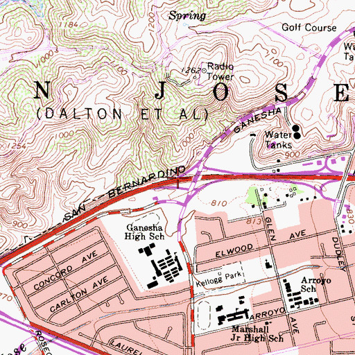 Topographic Map of Exit 43, CA