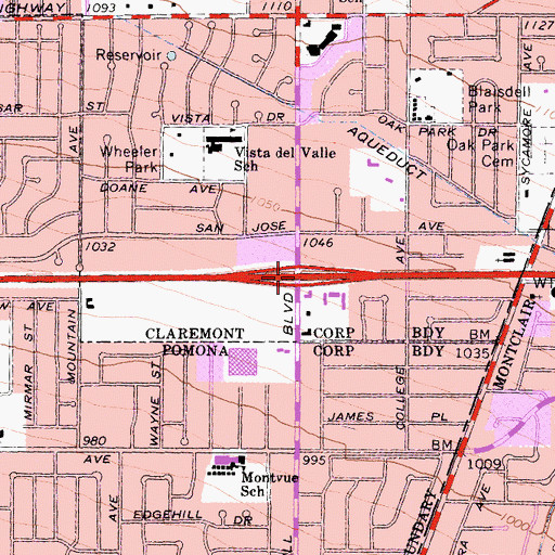 Topographic Map of Exit 47, CA