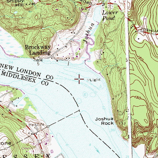 Topographic Map of Broackway Bar Channel, CT