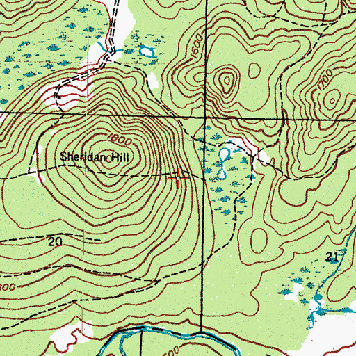Topographic Map of The Rapids Ski Trail, MI