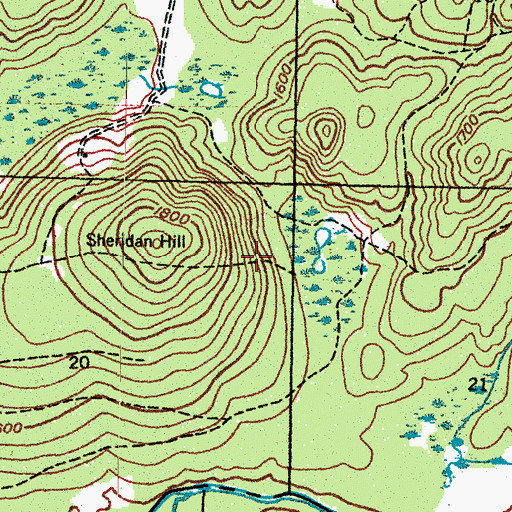 Topographic Map of Otterslide Ski Trail, MI