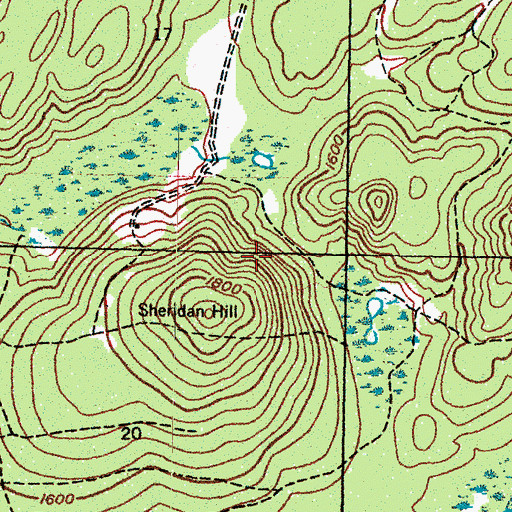 Topographic Map of Log Jam Ski Trail, MI
