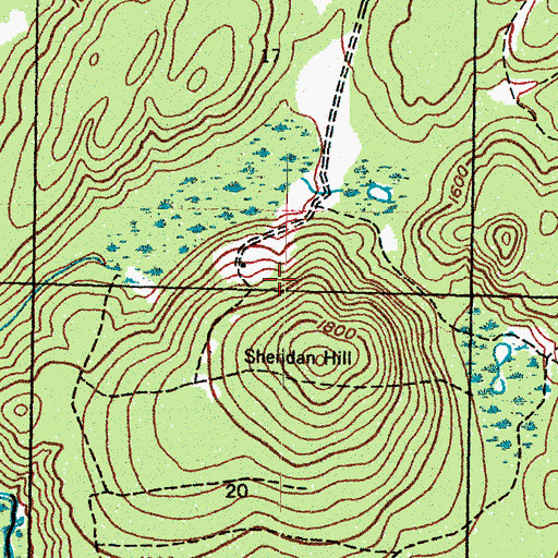 Topographic Map of North Forty Ski Trail, MI