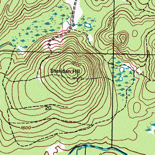Topographic Map of Timberdoodle Ski Trail, MI