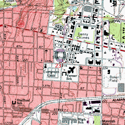 Topographic Map of Tuscaloosa Fire Station Number 2 (historical), AL