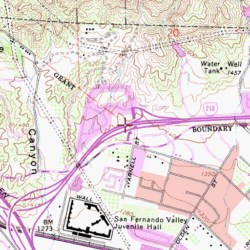 Topographic Map of Exit 1, CA