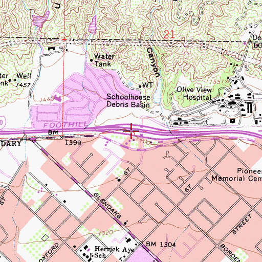 Topographic Map of Exit 2, CA