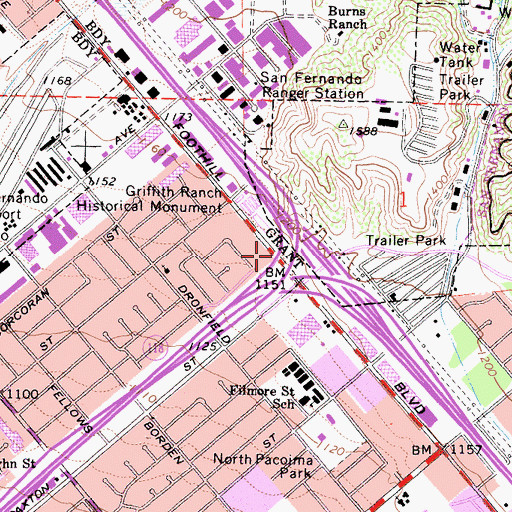 Topographic Map of Exit 6A, CA