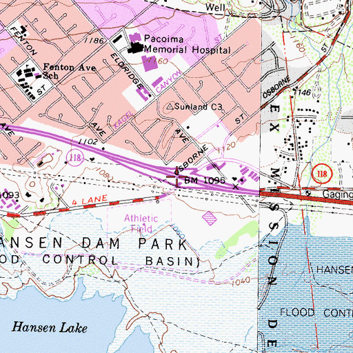 Topographic Map of Exit 8, CA