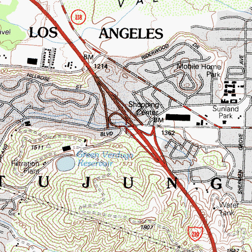 Topographic Map of Exit 11, CA