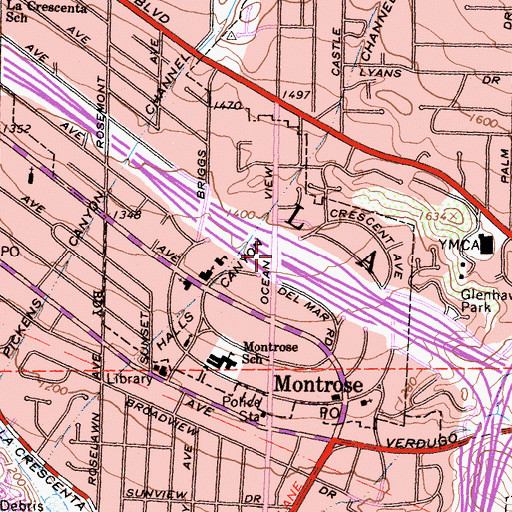 Topographic Map of Exit 18, CA
