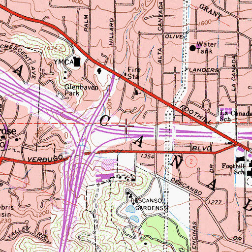 Topographic Map of Exit 19, CA