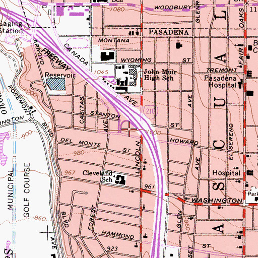Topographic Map of Exit 23, CA