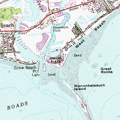 Topographic Map of Hawks Nest, CT