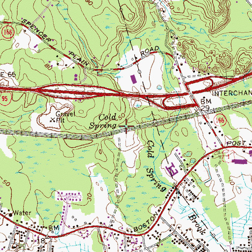 Topographic Map of Cold Spring, CT