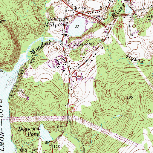 Topographic Map of Scovill Landing, CT