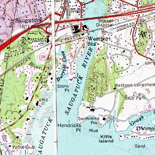 Topographic Map of Stony Point, CT