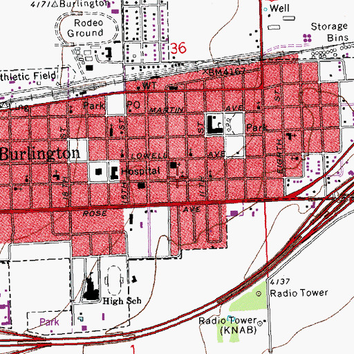 Topographic Map of Burlington Christian Church, CO