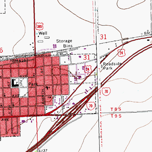 Topographic Map of Saint Catherine Catholic Church, CO