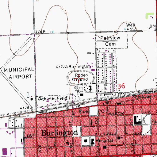 Topographic Map of Kit Carson County Fairgrounds, CO