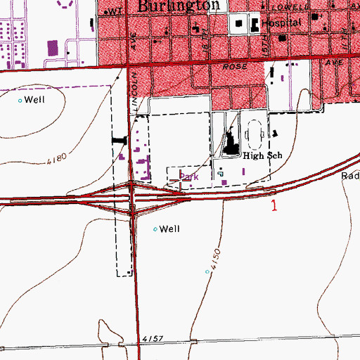 Topographic Map of Parmer Park, CO