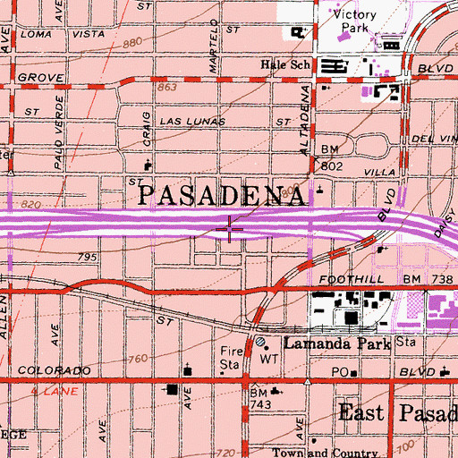 Topographic Map of Exit 28, CA
