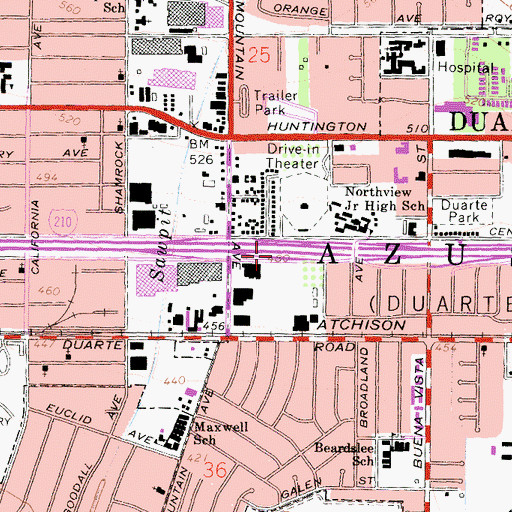 Topographic Map of Exit 35B, CA