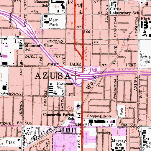 Topographic Map of Exit 40, CA
