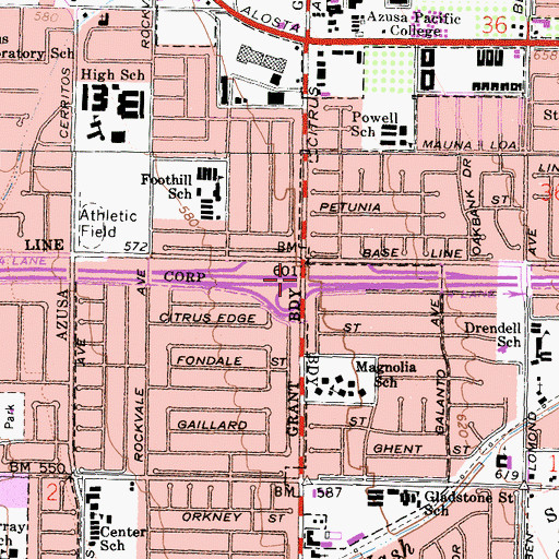 Topographic Map of Exit 41, CA