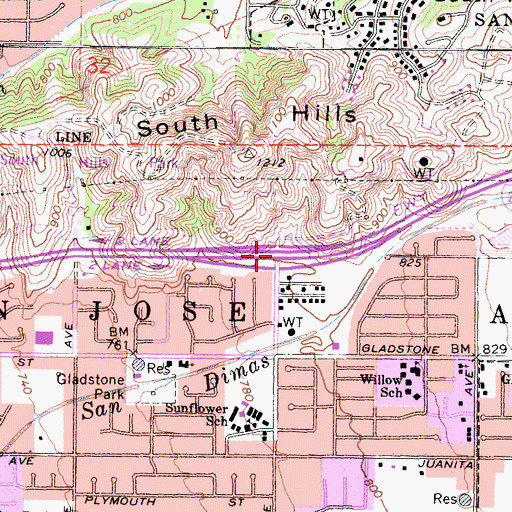 Topographic Map of Exit 43, CA
