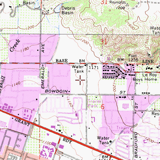 Topographic Map of Exit 48, CA
