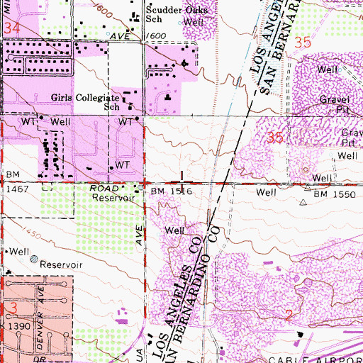 Topographic Map of Exit 52, CA