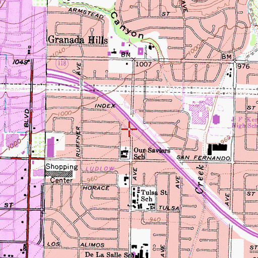 Topographic Map of Exit 40B, CA