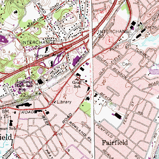 Topographic Map of Graif School, CT