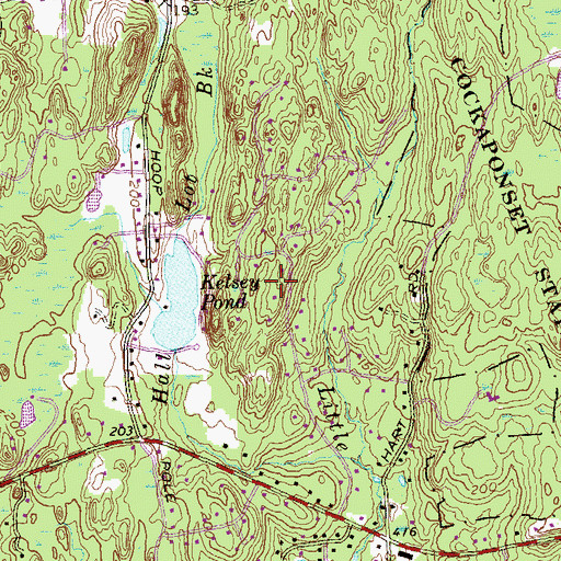 Topographic Map of Keley Pond, CT