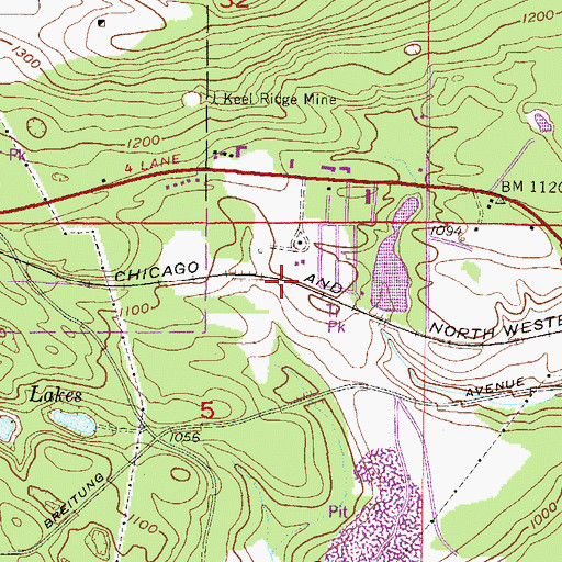 Topographic Map of Dickinson County Memorial Gardens Cemetery, MI