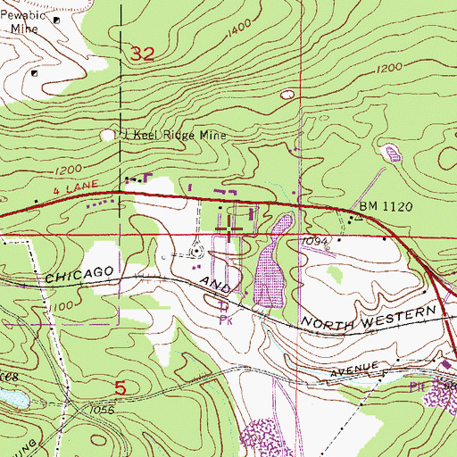 Topographic Map of White Birch Estates, MI