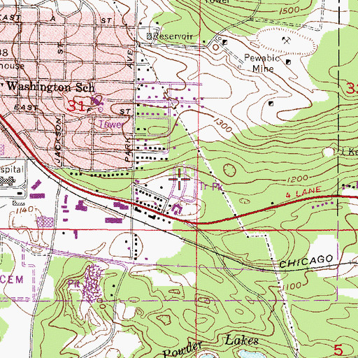 Topographic Map of Park Ridge Mobile Home Park, MI