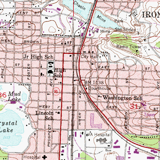 Topographic Map of Michigan State Travel Information Center, MI