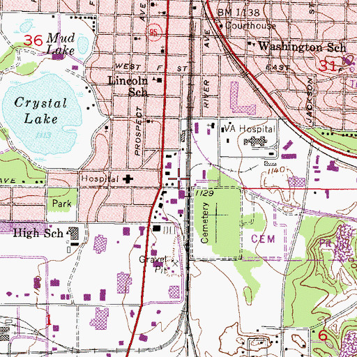 Topographic Map of Bay De Noc Community Colllege-West Campus, MI
