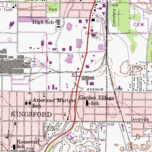 Topographic Map of Maranatha Assembly of God Church, MI
