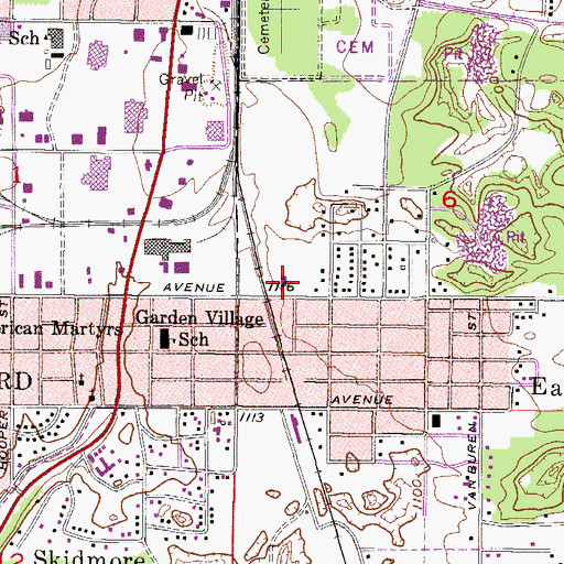 Topographic Map of Family Baptist Church, MI