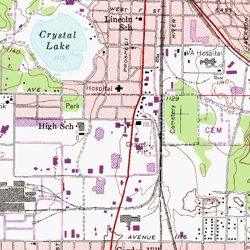 Topographic Map of Immanuel Baptist Church, MI
