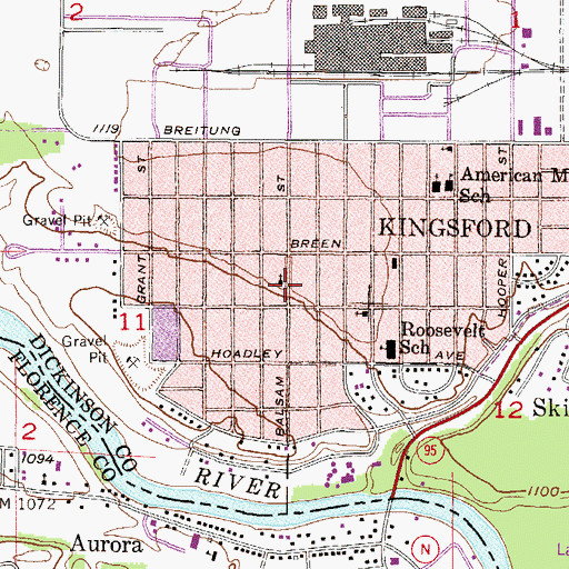 Topographic Map of Balsam Street Christian Church, MI