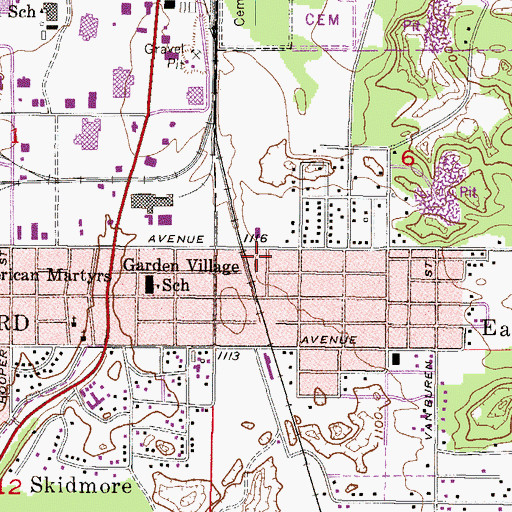 Topographic Map of Kingsford Station, MI