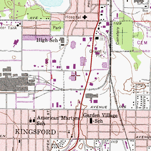 Topographic Map of Birchwood Mall, MI